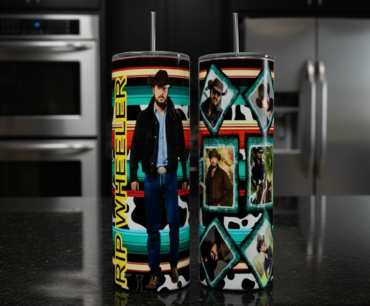 Rip Wheeler Retro Western 20 oz Skinny Tumbler Yellowstone Inspired