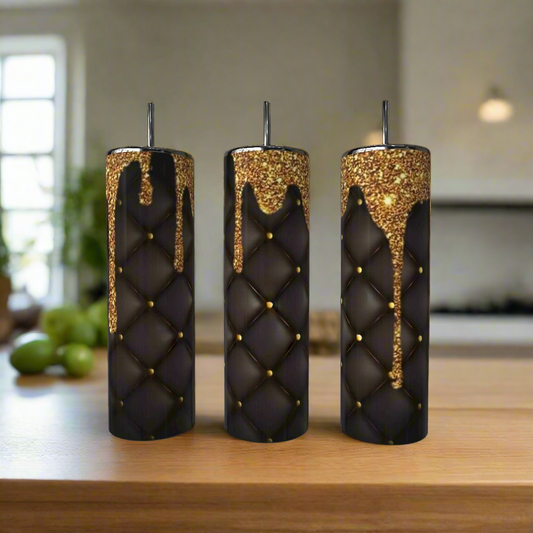 Gold Drip Textured 20 oz Skinny Tumbler