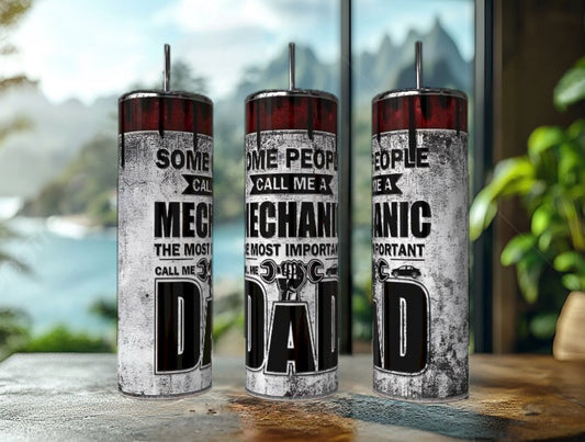 Mechanic 20oz Skinny Tumbler handmade custom gift by Kreative By Design