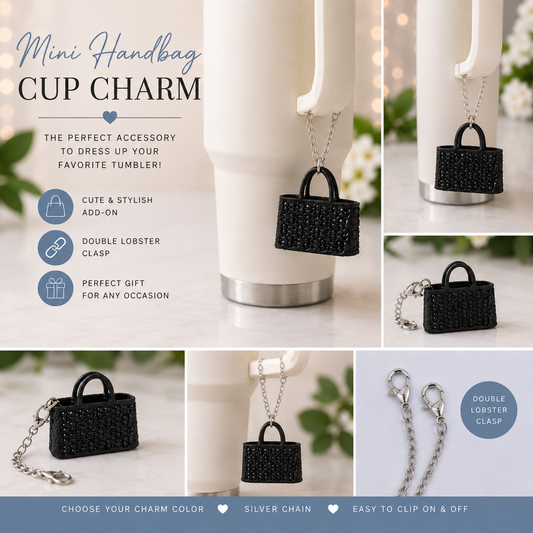 Mini Handbag Cup Charm | Tumbler Handle Accessory