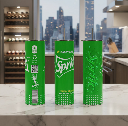 Lemon Lime Soda-Inspired 20 oz Skinny Tumbler | White or Silver