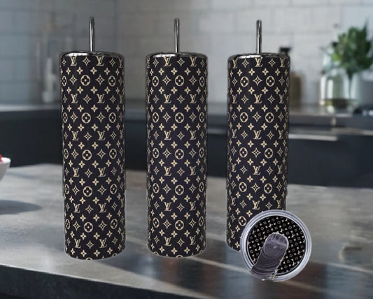 tumblers on a kitchen counter with a blurred background
