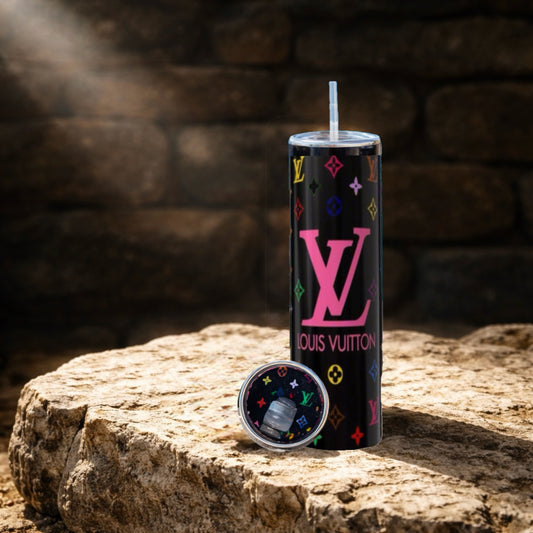 20oz Black Multicolor Monogram Stainless Steel Tumbler