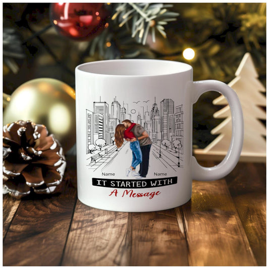 Couple Ceramic Mug Personalized with 2 Names handmade custom gift by Kreative By Design