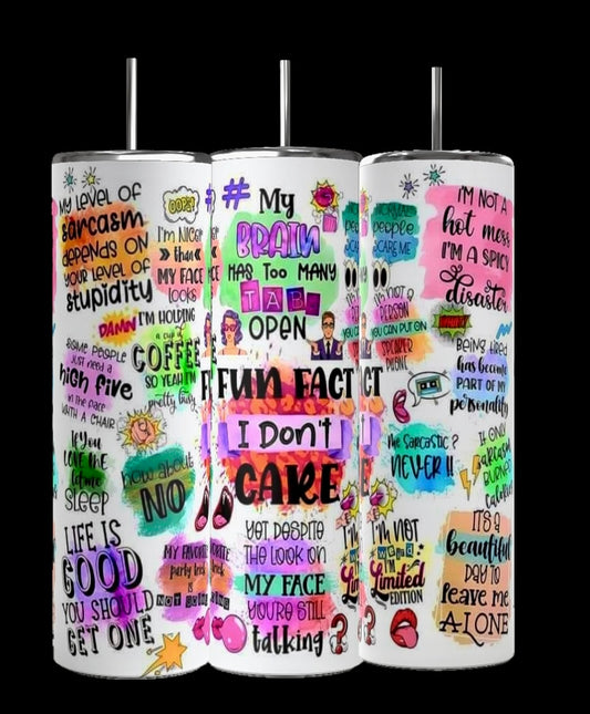 Fun Fact Affirmations 20 oz Skinny Tumbler