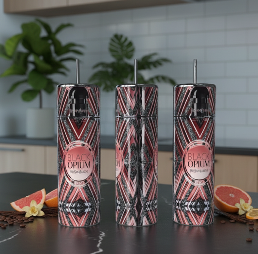 Luxe Perfume 20oz Skinny Stainless Steel Tumbler handmade custom gift by Kreative By Design