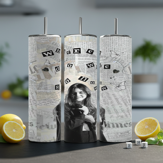 Gracie Abrams NY Times Music 20oz Skinny Tumbler handmade custom gift by Kreative By Design