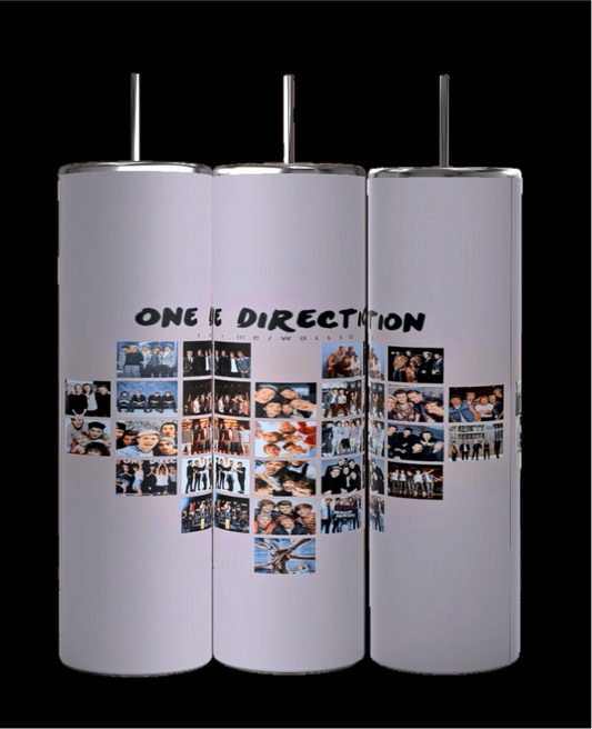 One Direction Heart Collage 20 oz Stainless Steel Tumbler