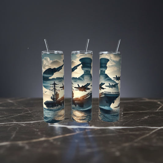 Navy 20 oz Skinny Tumbler