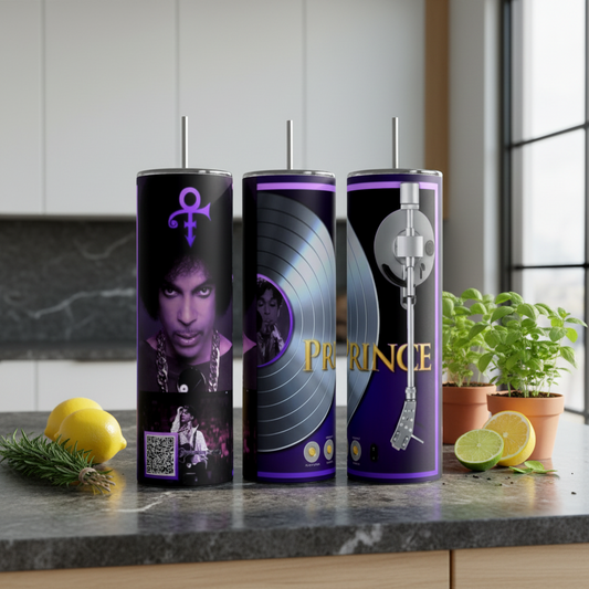 Purple Icon Inspired 20 oz QR Music Tumbler