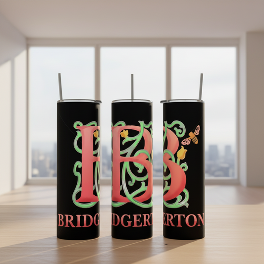 Bridgerton 20oz Stainless Steel Tumbler handmade custom gift by Kreative By Design