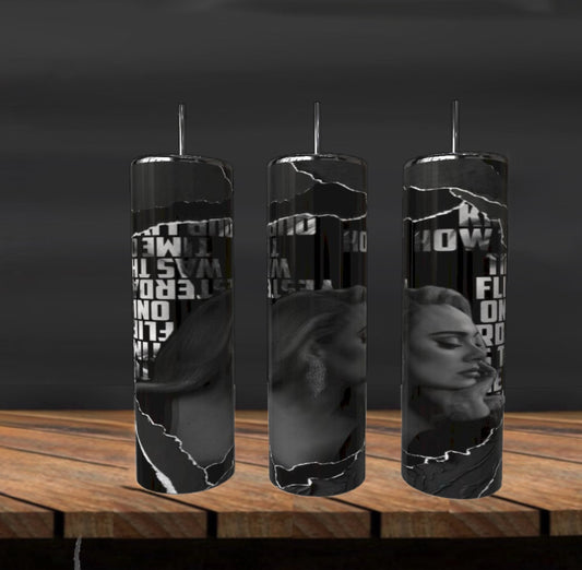Black & White Addele 20 oz Stainless Steel Tumbler
