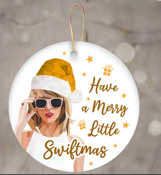Merry Little pop-inspired holiday Tree Ornament handmade holiday ornament by Kreative by Design