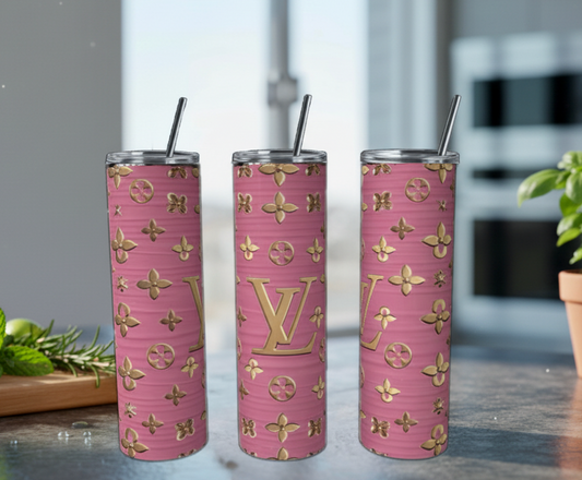 Pink & Gold Texture 20 oz Stainless Steel Tumbler