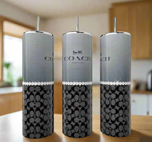 Grey Black Pearl Purse 20 oz Skinny Tumbler