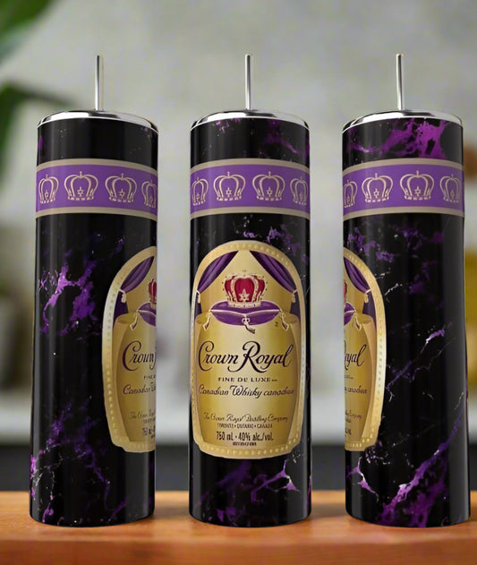 Purple Whiskey-Inspired 20 oz Skinny Tumbler