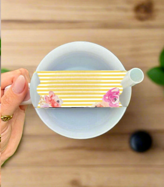 Spring Stripe Lid Topper handmade custom gift by Kreative By Design