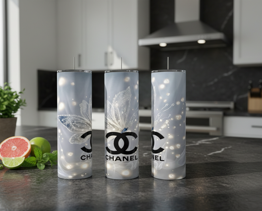 CC Monogram Aesthetic Stainless Steel Tumbler handmade custom gift by Kreative By Design