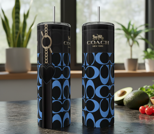 Cobalt Blue Heart 20 oz Stainless Steel Tumbler