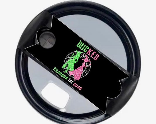 Good vs Evil Pink & Green Lid Topper | Tumbler Accessory
