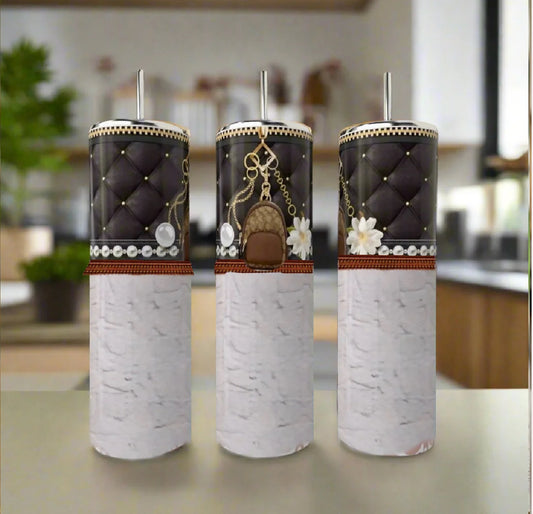 Little Backpack 20oz Stainless Steel Tumbler handmade custom gift by Kreative By Design