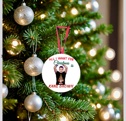 All I Want For Christmas Is KB Ceramic Tree Ornament | Handmade Holiday Gift