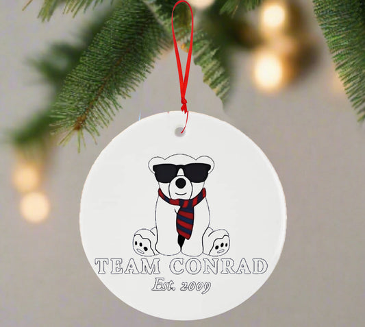 Team Conrad | Ceramic Tree Ornament | Handmade Holiday Gift
