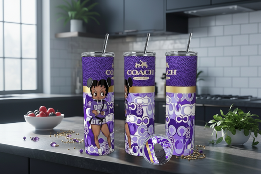 Purple Bet-ti 20oz Stainless Steel Tumbler with Lid Topper