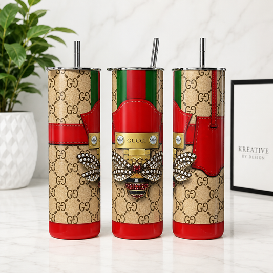 Luxury Bee Monogram 20 oz Skinny Tumbler