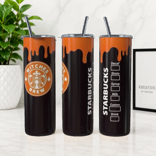Witches Brew 20 oz Skinny Tumbler – Halloween Coffee Cup