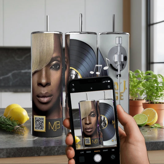 90s R&B Diva Inspired 20 oz QR Music Tumbler