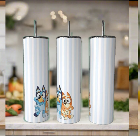 Blue/Pink Dog 20 oz 20 oz Skinny Tumbler