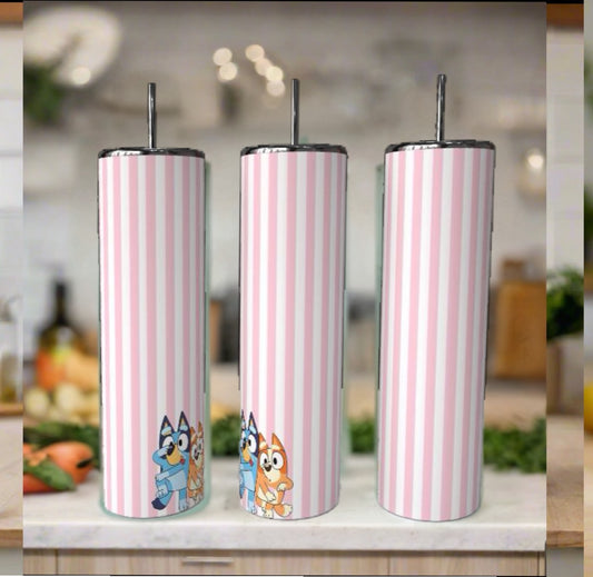 Blue/Pink Dog 20 oz 20 oz Skinny Tumbler