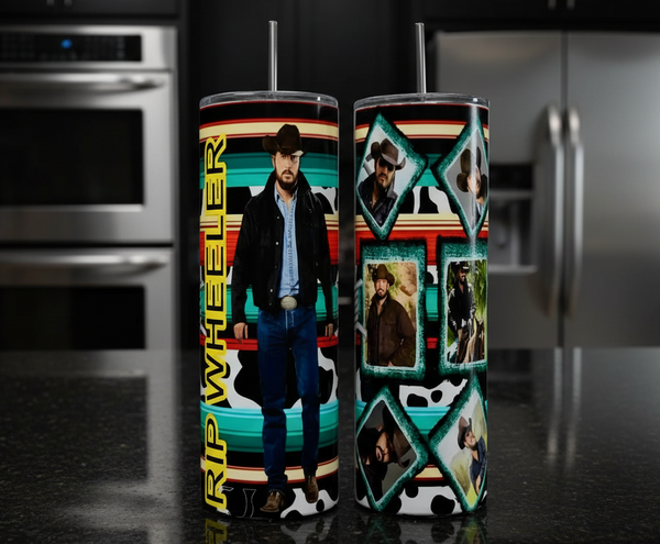 Rip Wheeler Retro Western 20 oz Skinny Tumbler   Yellowstone Inspired