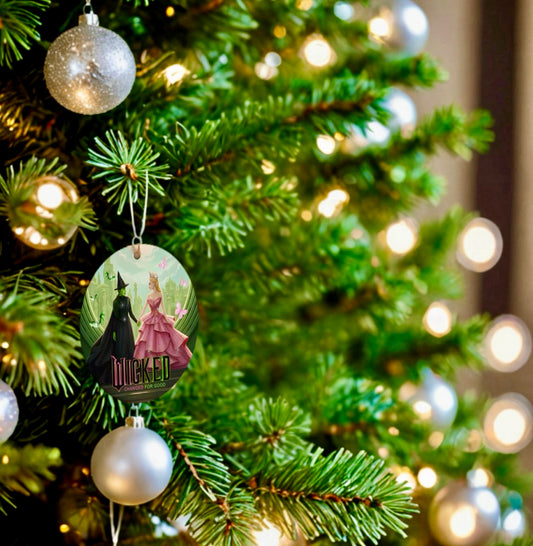 Wicked Oval Ceramic Tree Ornament | Handmade Holiday Gift