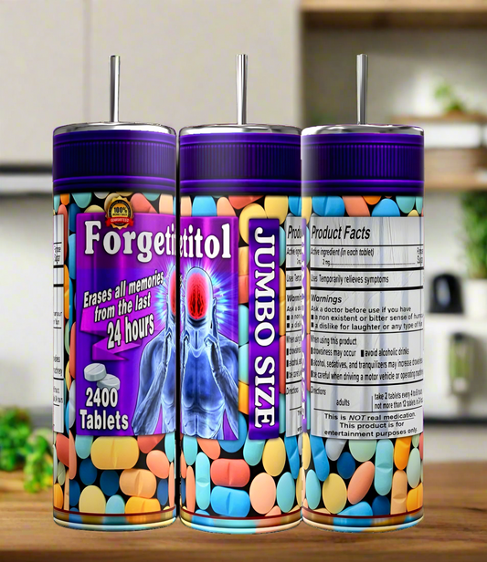 Forgetitall | Adult Issues 20oz Skinny Tumbler handmade custom gift by Kreative By Design