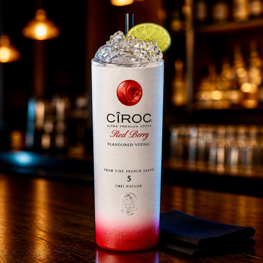 Premium Vodka-Inspired 20 oz Skinny Tumbler with Iced Fruit Topper