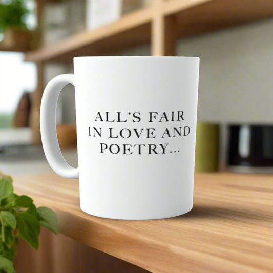 Alls Fair in Love Ceramic mug handmade custom gift by Kreative By Design
