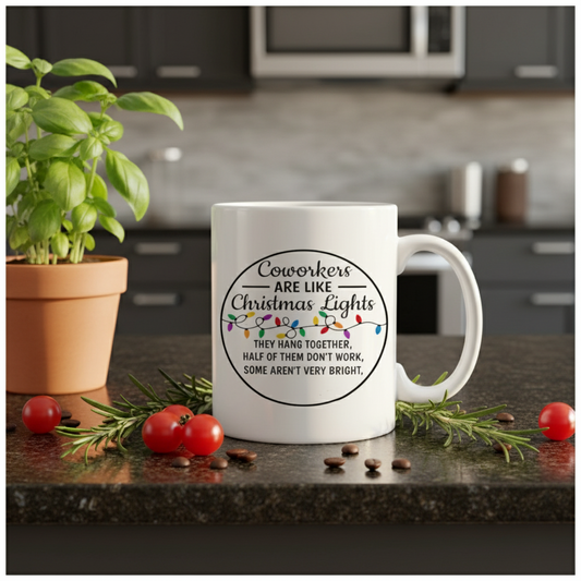Coworker Holiday Ceramic Mug handmade custom gift by Kreative By Design