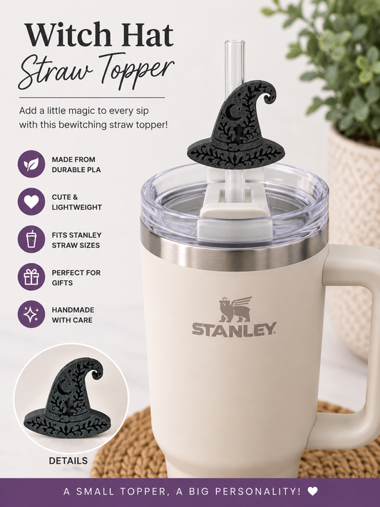 Witches Hat Straw Topper – Halloween Tumbler Accessory