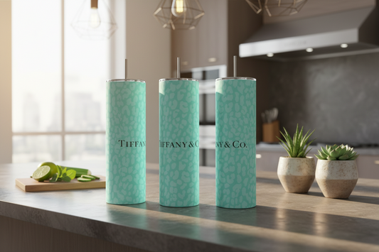 Teal Geo Tiff 20 oz Skinny Tumbler