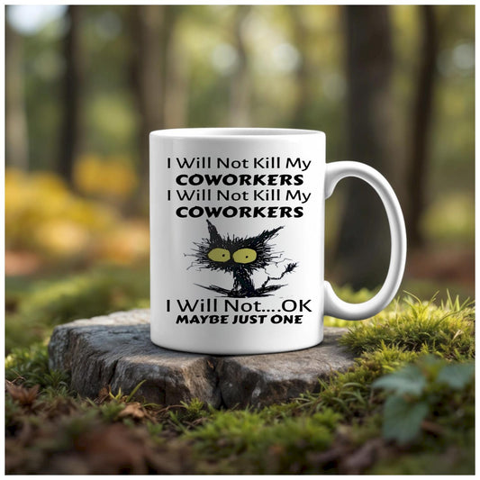 Coworker Cat Ceramic Mug handmade custom gift by Kreative By Design