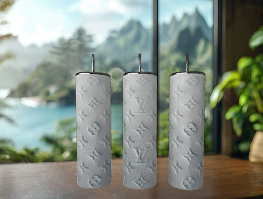 White Textured Luxe 20 oz Stainless Steel Tumbler