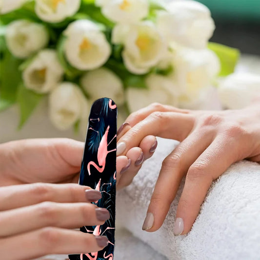 For the Love of Flamingos 180 GRIT Stainless Steel Nail File Emery Board