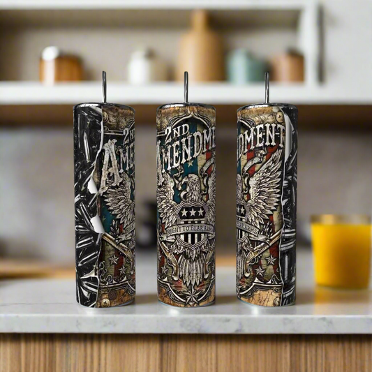 2nd Ammendment 20oz Tumbler handmade custom gift by Kreative By Design