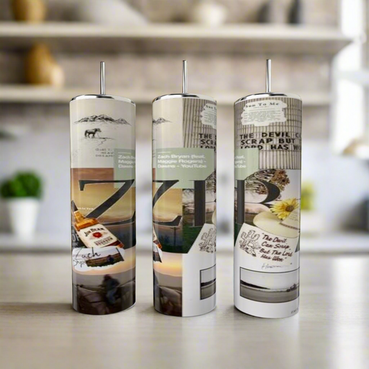 Zach Bryan Collage 20 oz Stainless Steel Tumbler