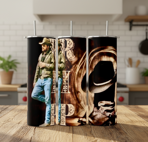 Rip Wheeler Yellowstone 20 oz Skinny Tumbler   Western Cowboy