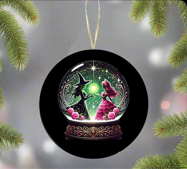 Good and Wicked Snow Globe Ceramic Tree Ornament handmade holiday ornament by Kreative by Design