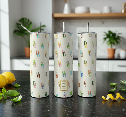 Multicolor Monogram Beige DB 20 oz Skinny Tumbler