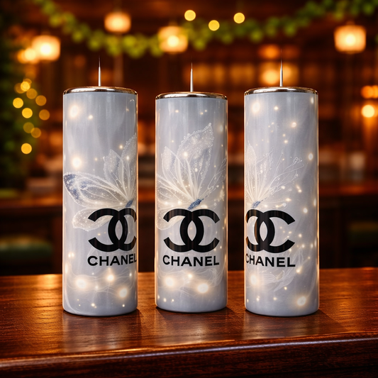 Coco Flowerbloom - 20oz Stainless Steel Skinny Tumbler handmade custom gift by Kreative By Design